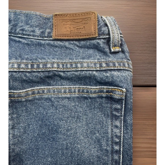 L.L. Bean Double L Relaxed Fit Jeans Womens 10R Blue Denim Cotton Flannel Lined - Picture 10 of 10